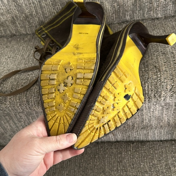 Rare suede STIL y2k high heel work boots 7.5 - Picture 7 of 16